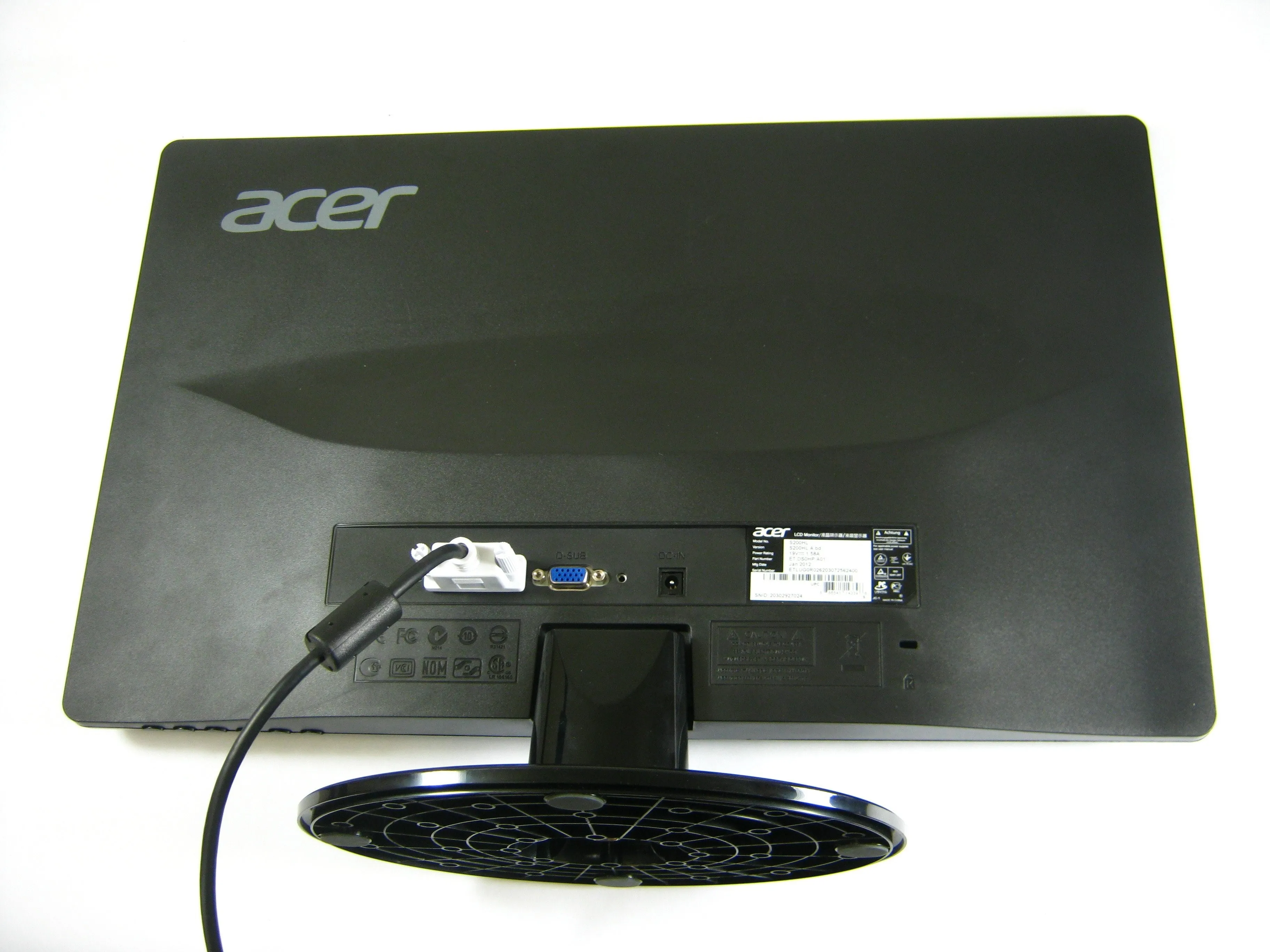 Замена DVI-входа ЖК-монитора Acer S200HL