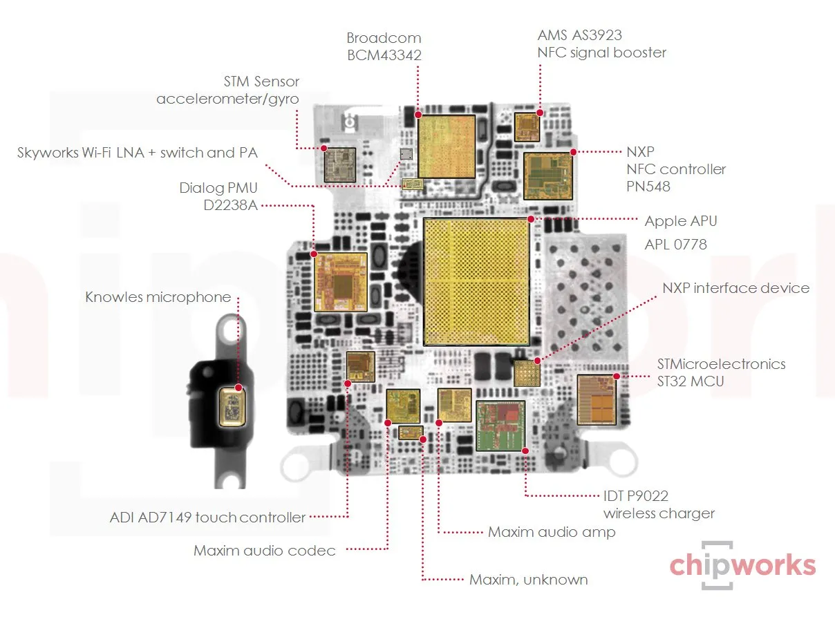 Рентгеновский разбор Apple Watch: шаг 11, изображение 1 из 2