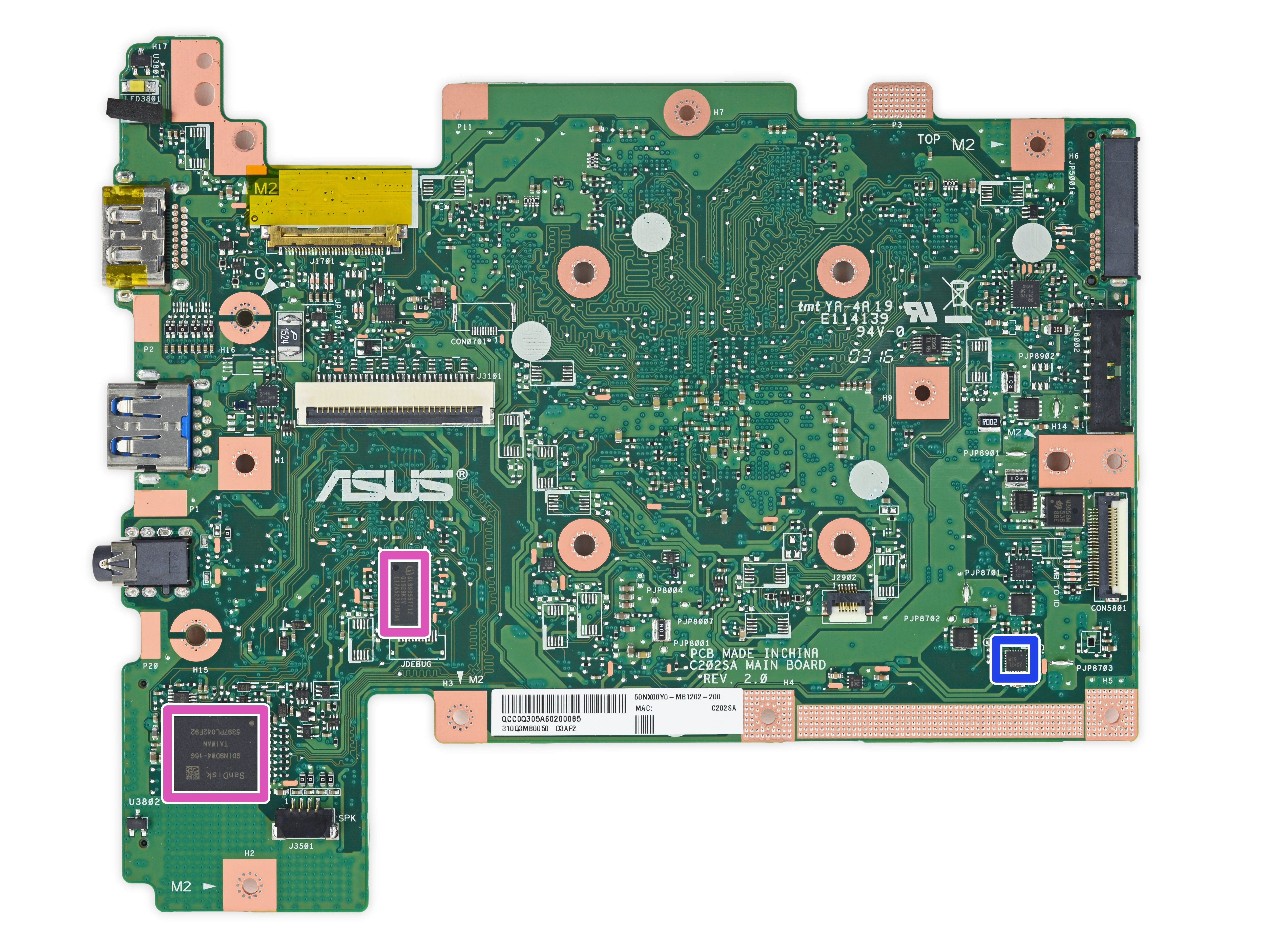 Разборка Asus Chromebook C202: шаг 7, изображение 2 из 2