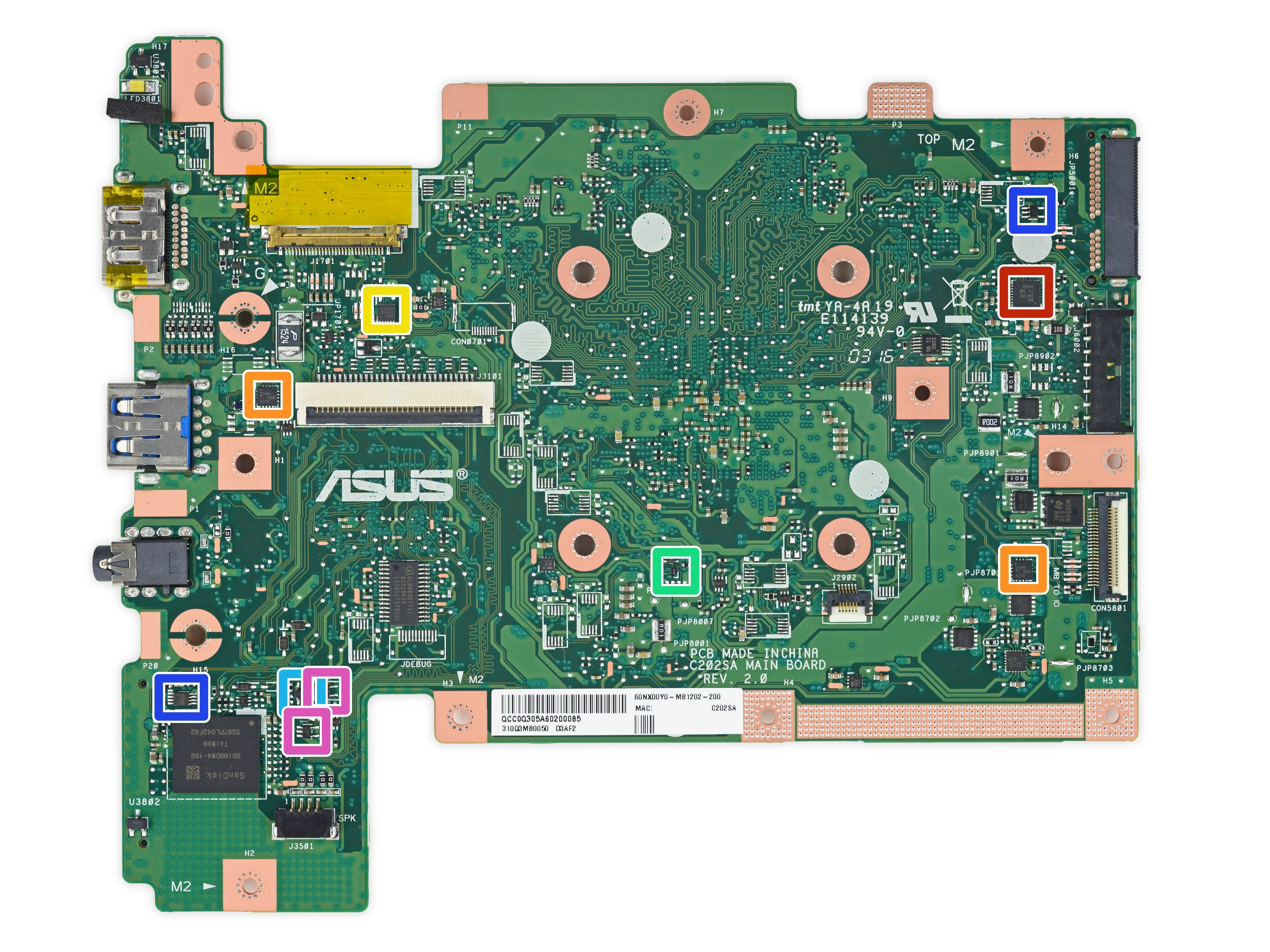 Разборка Asus Chromebook C202: шаг 8, изображение 2 из 2