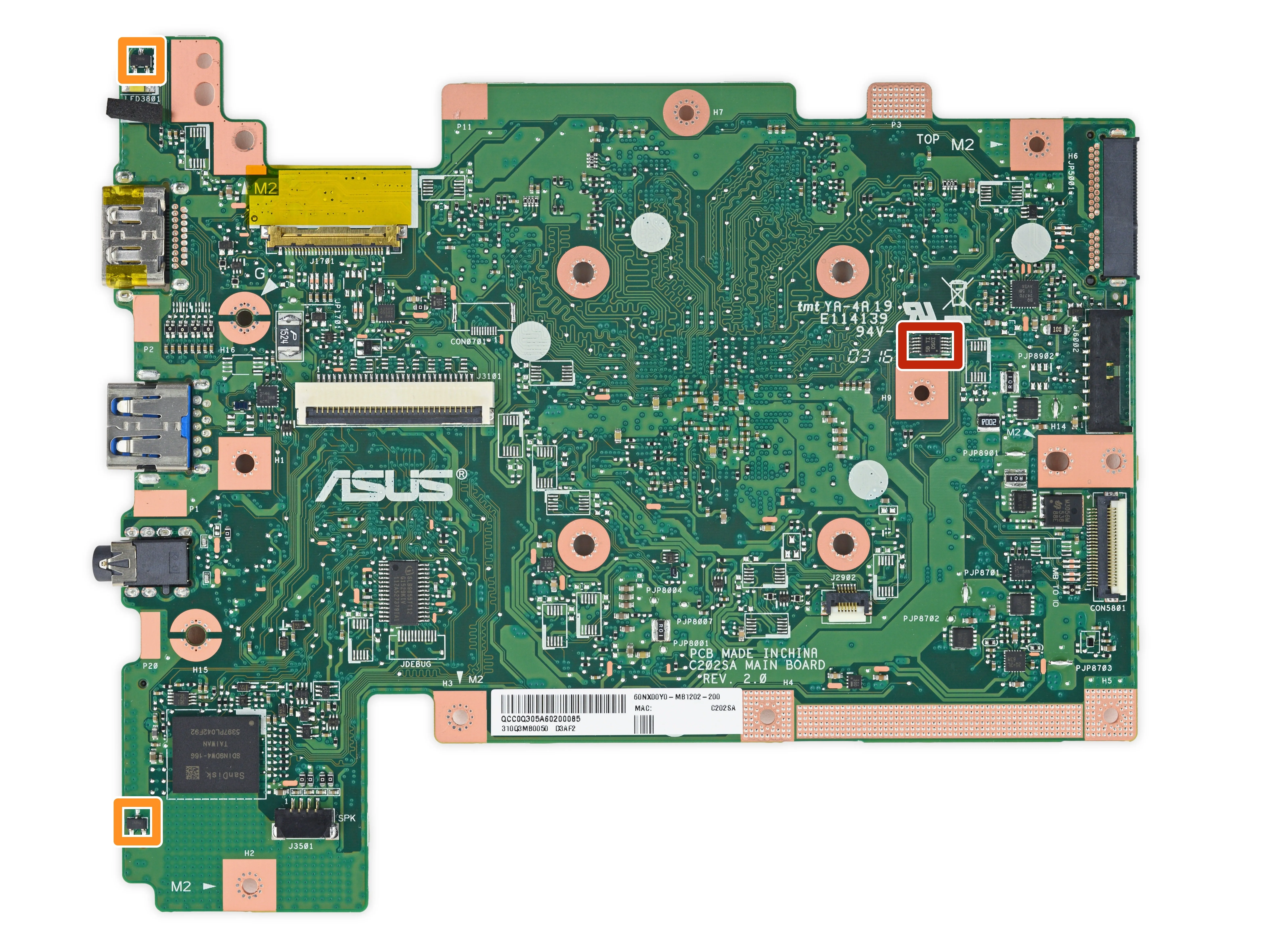 Разборка Asus Chromebook C202: шаг 9, изображение 2 из 2