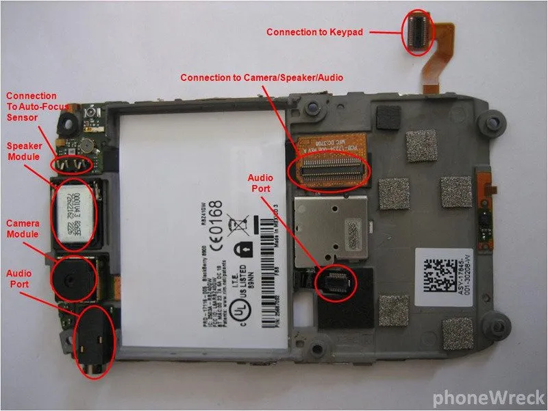 Разборка BlackBerry Curve 8900: шаг 5, изображение 1 из 2