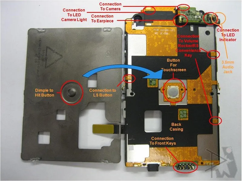 Разборка BlackBerry Storm: шаг 7, изображение 1 из 2