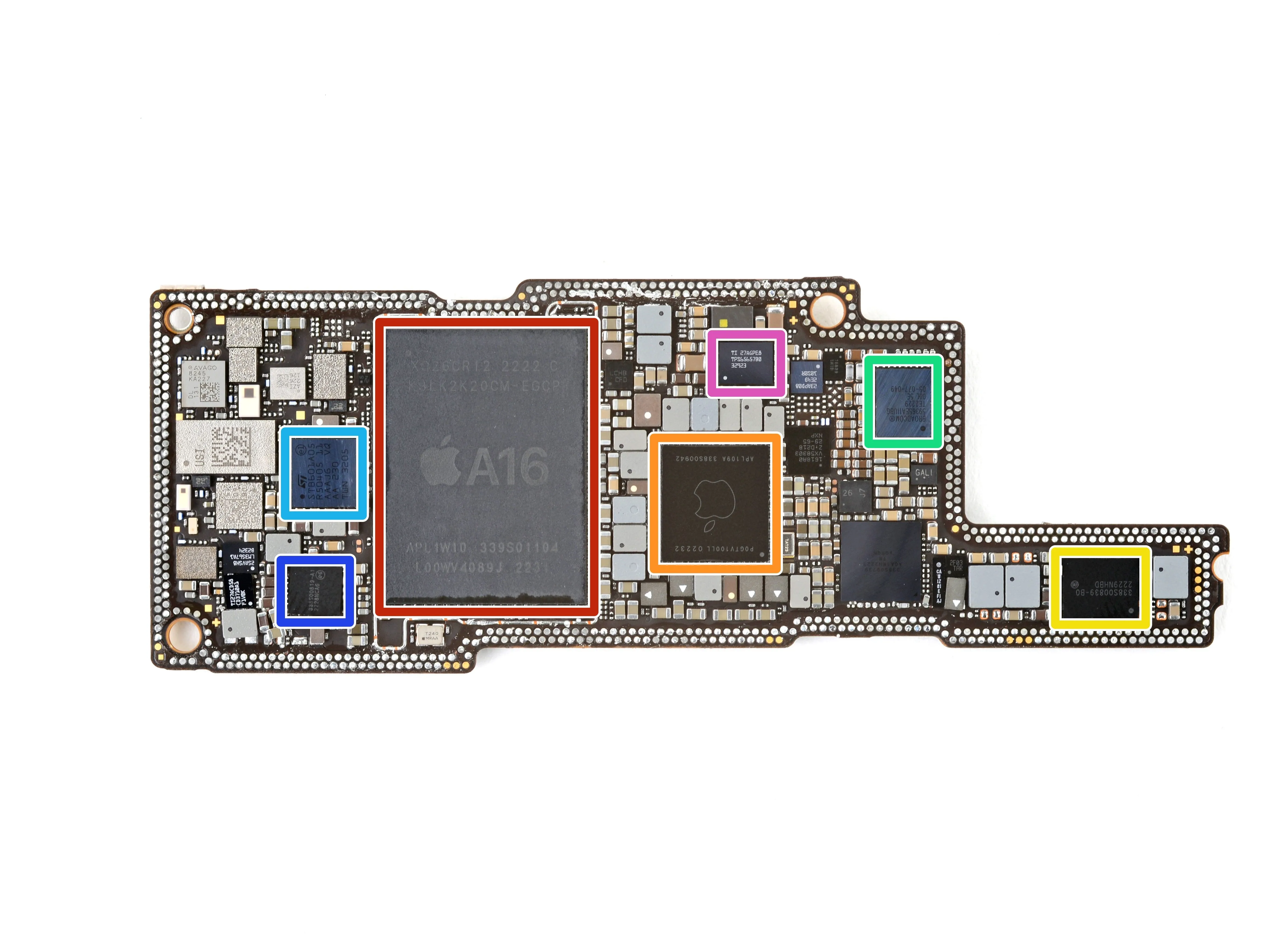 Идентификатор микросхемы iPhone 14 Pro Max, нижняя сторона самого верхнего слоя: шаг 4, изображение 1 из 2