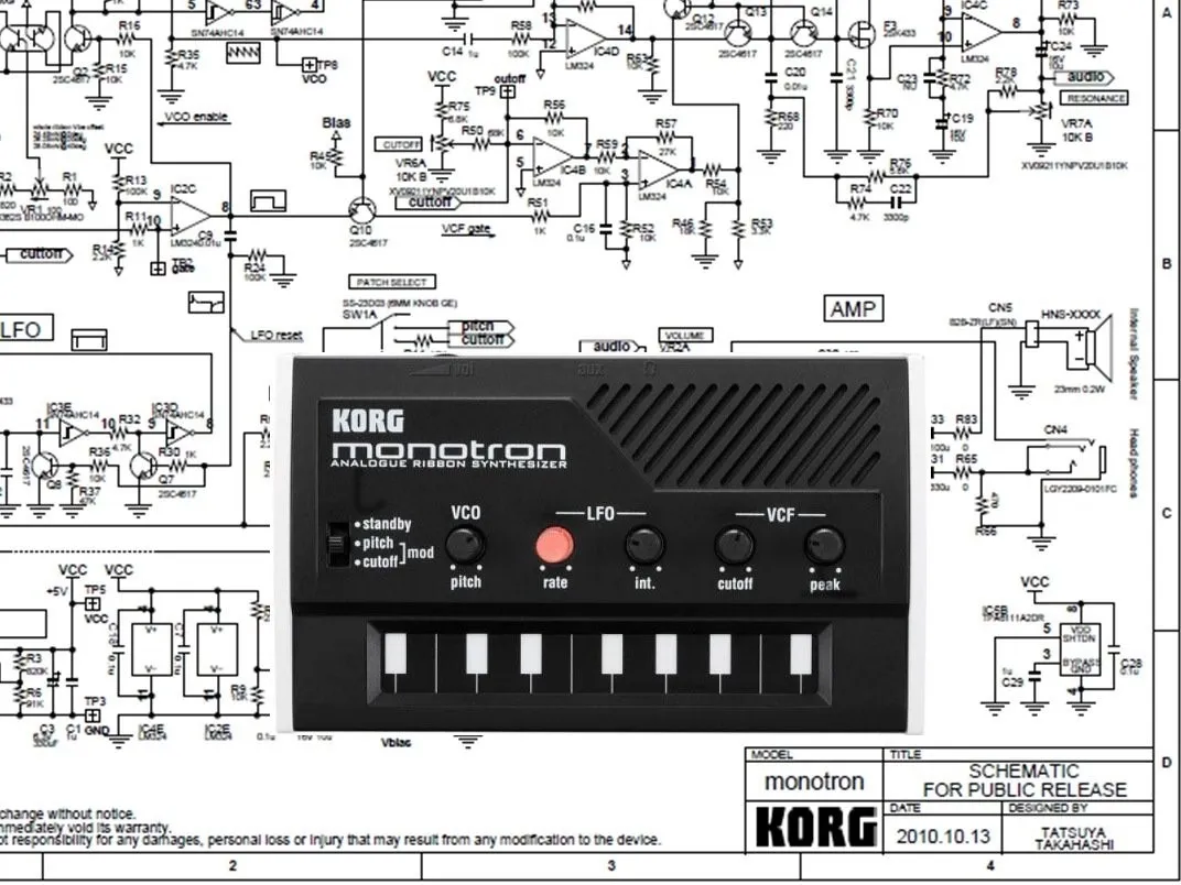 Разборка KORG Monotron