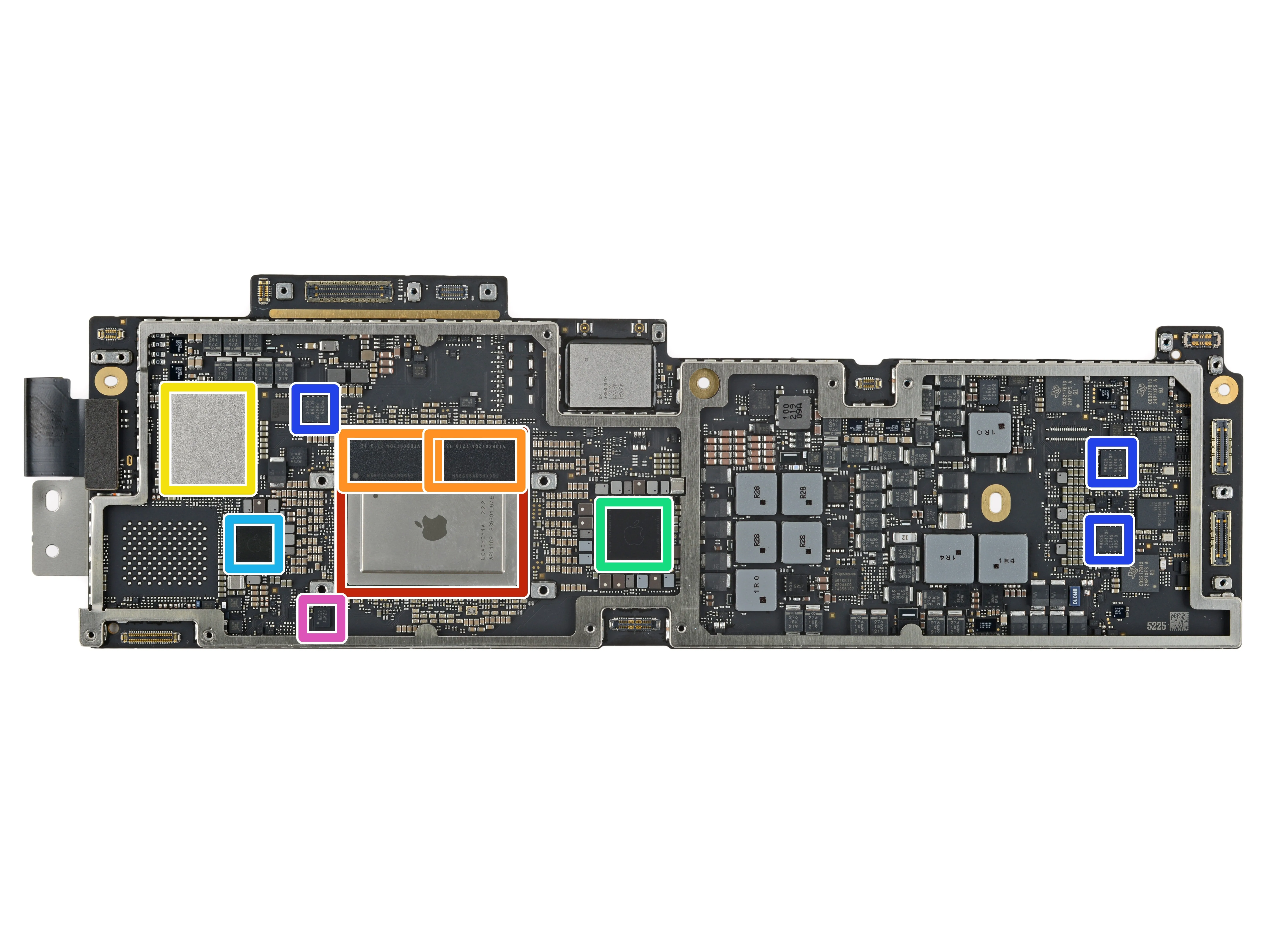 Идентификация логической платы и микросхем Macbook Air (M2 2022), Идентификация логической платы и микросхем Macbook Air (M2 2022): шаг 1, изображение 1 из 3