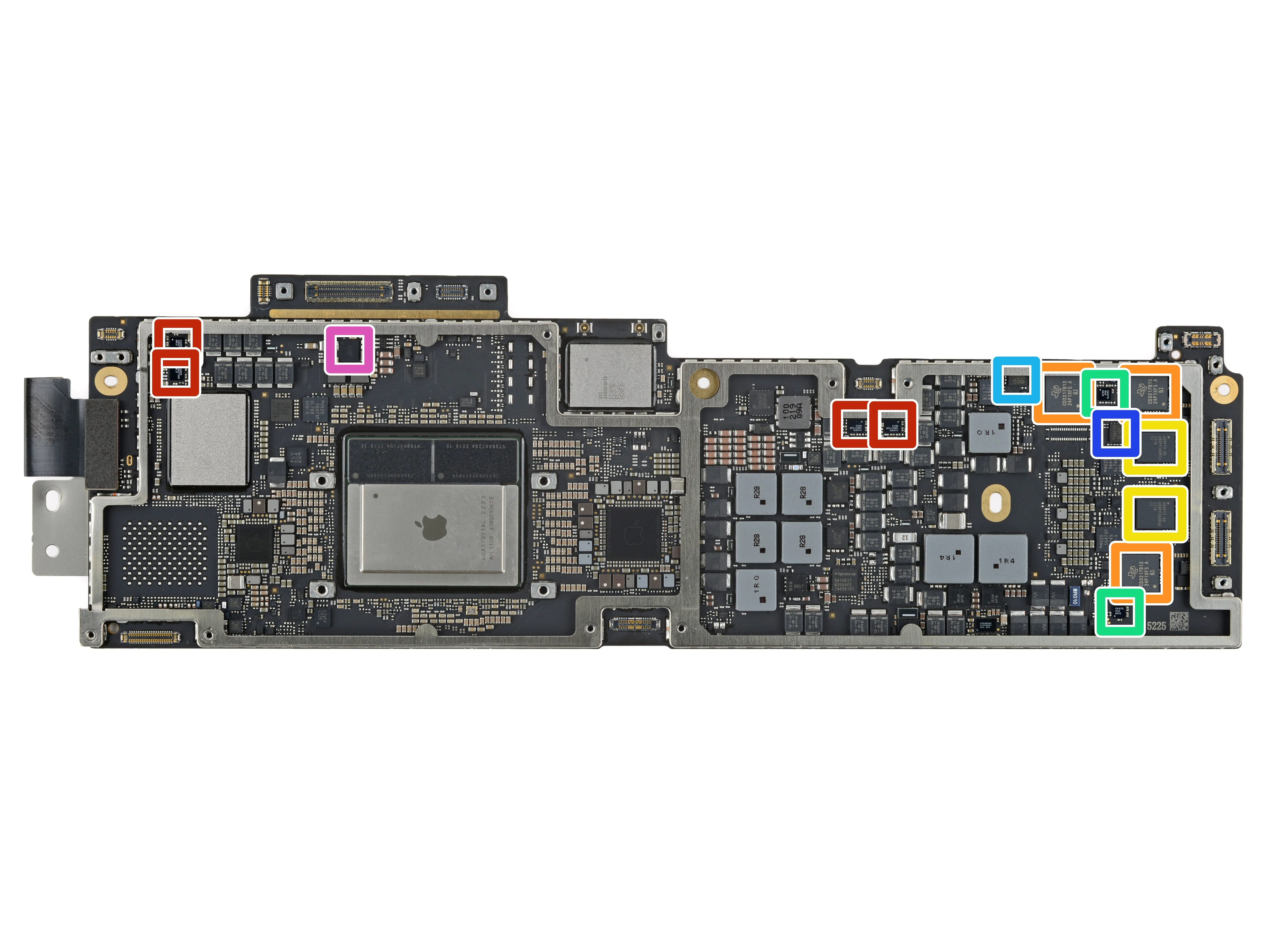 Идентификация логической платы и микросхем Macbook Air (M2 2022): шаг 2, изображение 1 из 2