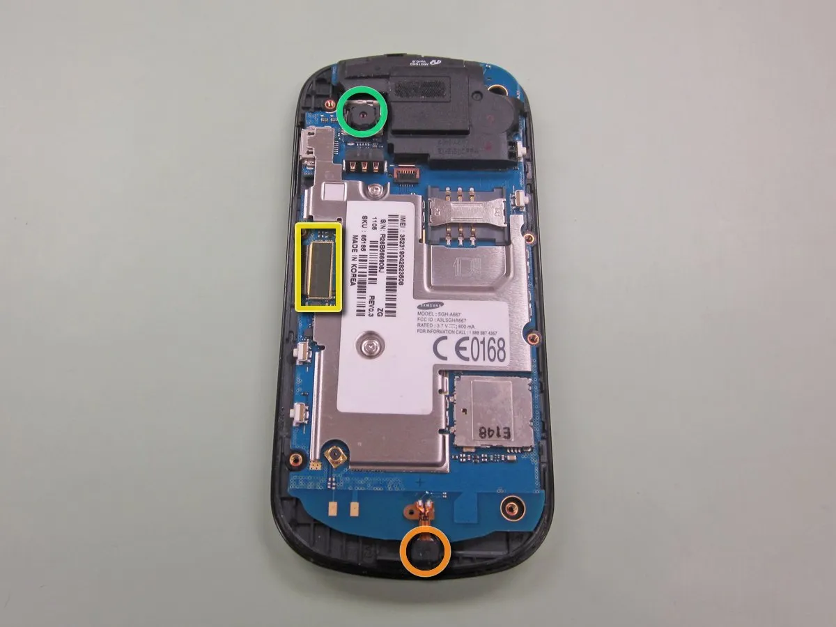 Разборка Samsung Evergreen SGH-A667: шаг 5, изображение 1 из 2