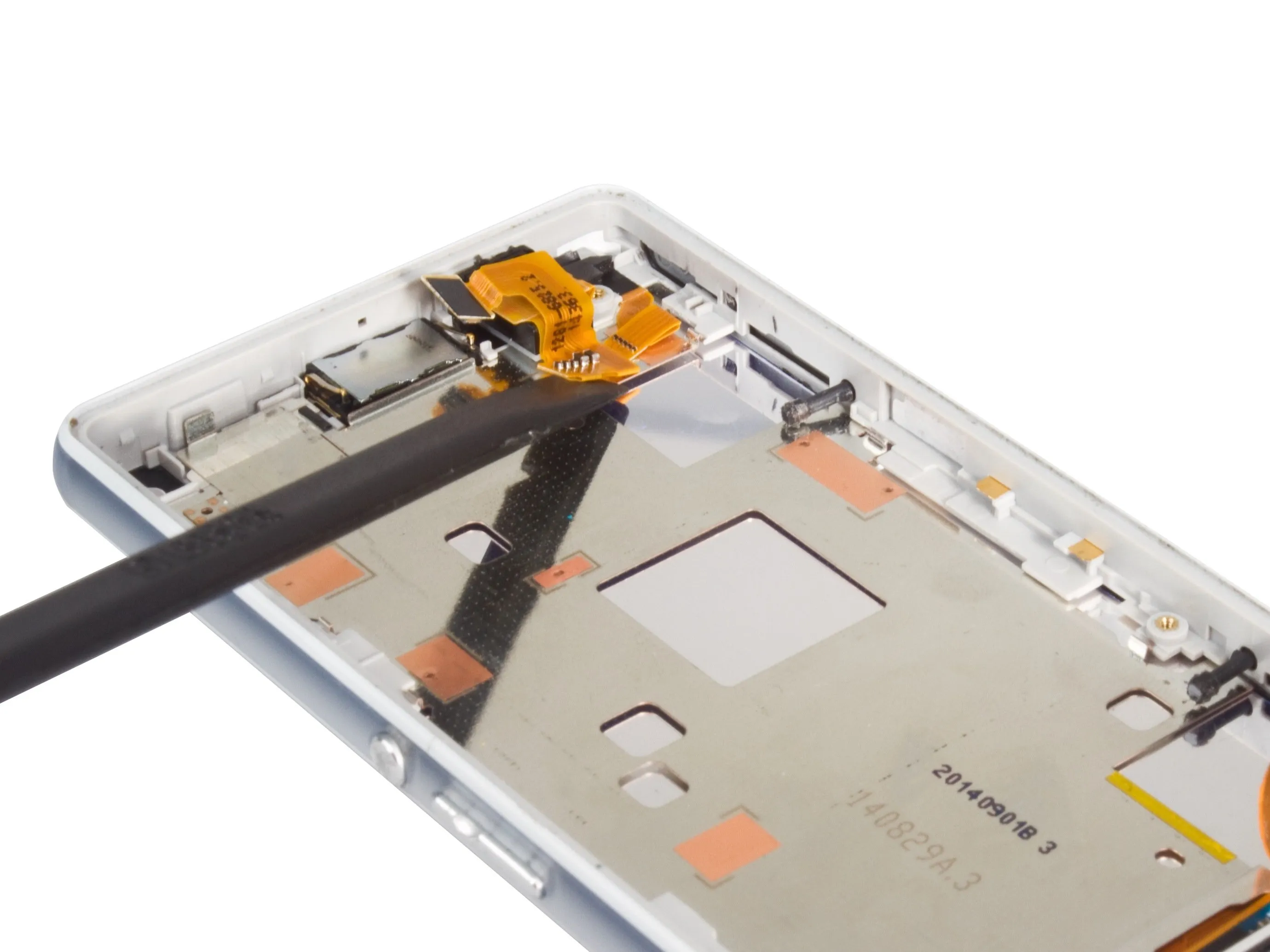 Sony Xperia Z3 Compact Teardown, извлечение разъема для наушников: шаг 12, изображение 1 из 3